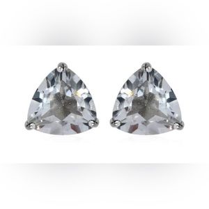 White Topaz Stud Earrings in Platinum Over
Sterling Silver 5.90 ctw